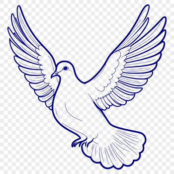 A simple illustration of a white dove perched on a branch, created in vector format.