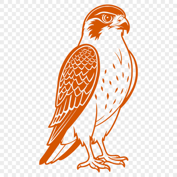 A high-quality vector illustration of a falcon in silhouette.