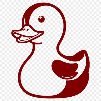 A simple illustration of a duck with basic features, suitable for digital editing and vector art.