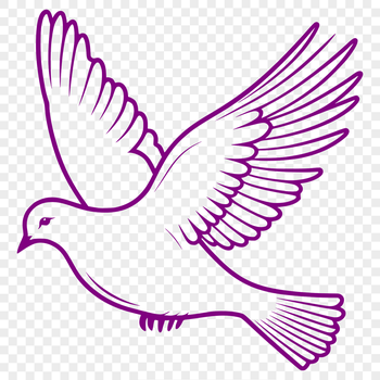 A detailed illustration of a dove in vector format, ideal for use with cutting machines or laser cutters.
