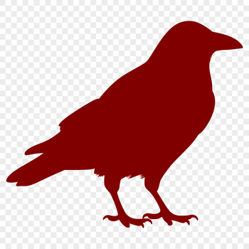A detailed vector illustration of a Crow in profile.