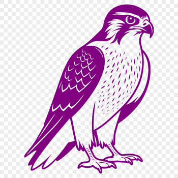Vector illustration of a falcon in flight, suitable for cutting machines like Cricut.