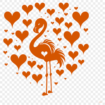 A colorful illustration of a flamingo bird in full body pose.
