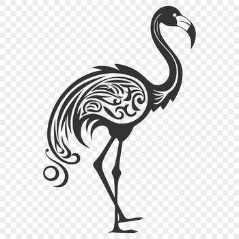 A detailed illustration of a flamingo in full body pose, suitable for various design applications.