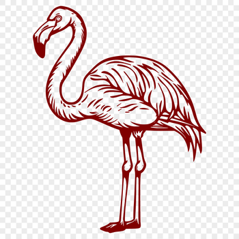 An SVG vector design featuring a detailed bird silhouette of a flamingo.