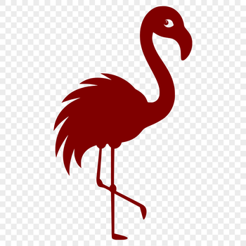 A large pink bird standing in shallow water with one leg tucked under its body.