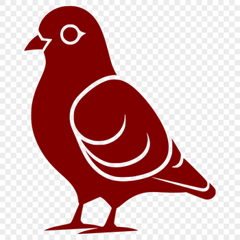 A simple line drawing of a cute bird in full body pose.