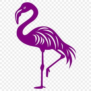 A full-body illustration of a flamingo bird in a standing position.