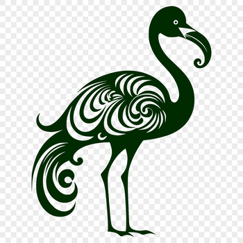 A detailed, full-body illustration of a flamingo, suitable for vector art designs.