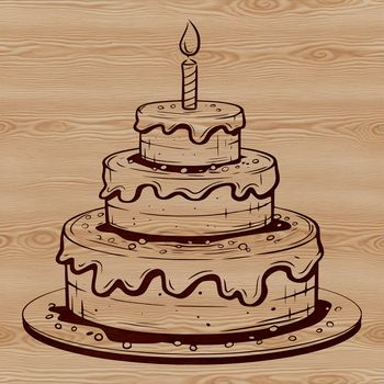 A colorful illustration of a birthday cake with candles, perfect for creating custom decorations or designs.