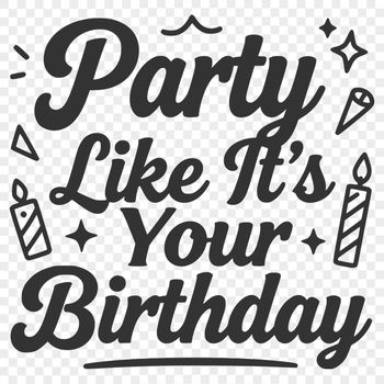 A simple, vector graphic illustration of a Happy Birthday message in bold font.