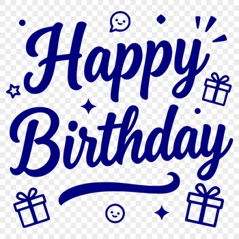 A vector graphic illustration of a birthday message in a clean and modern style.