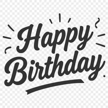 Happy birthday quote in vector format with bold font and colorful design.