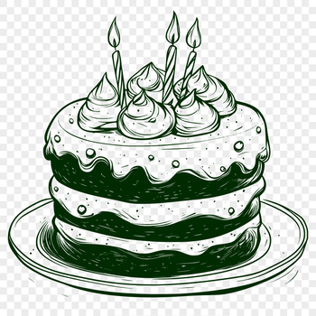 A customizable SVG file featuring a traditional birthday cake illustration.