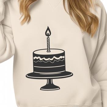 A digital representation of a birthday cake, ideal for cutting machine designs or vector art projects.