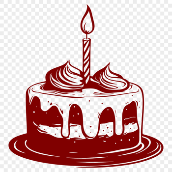 A colorful illustration of a decorated birthday cake with candles and a celebratory atmosphere.