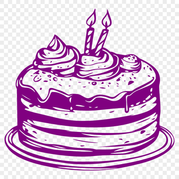 A digital vector design of a birthday cake suitable for cutting machines and stencils.