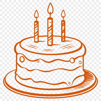 A colorful illustration of a birthday cake with candles and decorations, designed as an editable vector graphic.