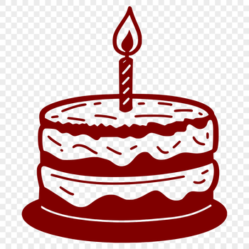 A digital illustration of a birthday cake in vector format.