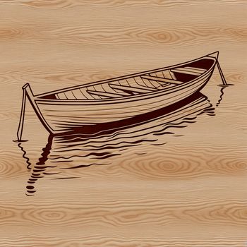 Simple row boat vector illustration designed for cutting machines like Cricut.