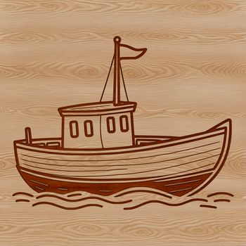 A simple outline illustration of a sailboat.