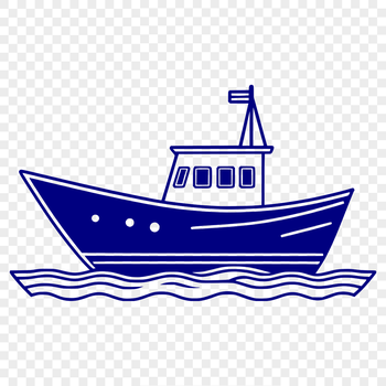 A high-quality digital illustration of a boat in vector format.
