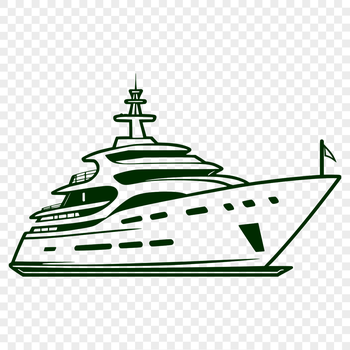 Vector illustration of a boat in a stylized design format.