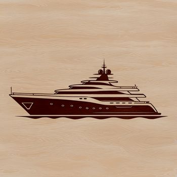 Vector illustration of a boat with clean lines and simple design.