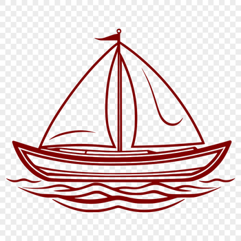 A detailed illustration of a sailboat in vector format.