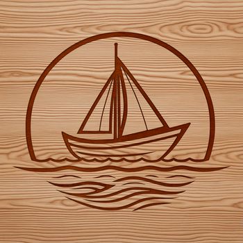 A digital illustration of a boat in vector format, suitable for customization and reuse.