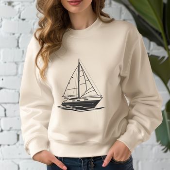 An open-source vector design of a boat with simple lines and shapes.