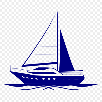 A hand-drawn illustration of a sailboat in vector format.