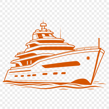 A high-resolution vector illustration of a sleek yacht in calm waters.