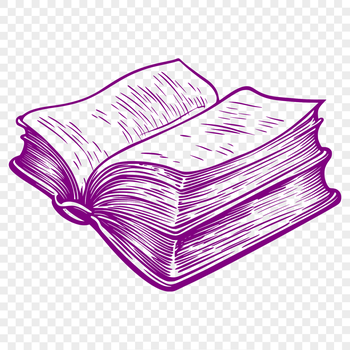 An illustrated outline of a book, suitable for educational purposes in schools and for various graphic design projects.