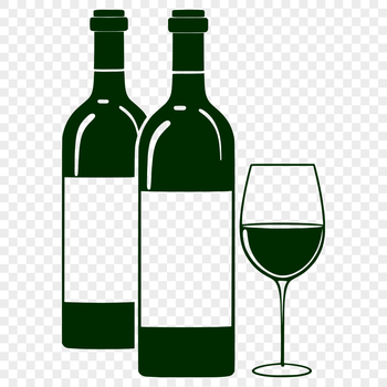 Illustration of a bottle of wine with a pouring spout.