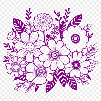A hand-drawn bouquet of flowers in a vector format.