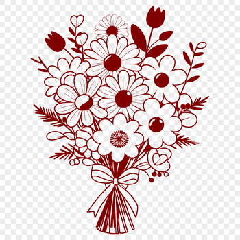 A stylized bouquet of flowers, suitable for commercial or personal use in various design applications.