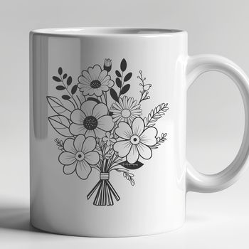A colorful bouquet of flowers arranged in a vase, suitable for vector design projects.