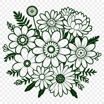 A traditional arrangement of flowers in a bouquet design.
