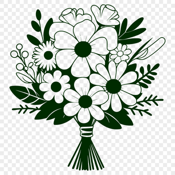 A bouquet of mixed flowers arranged in a decorative vase.