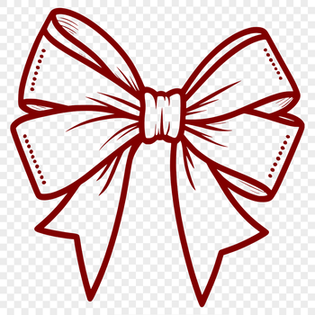 A decorative bow design element, suitable for various applications including digital art and crafting.