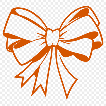 Simple ribbon-style bow design, ideal for craft projects and gift wrapping.