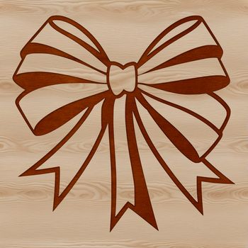 A decorative bow with ribbon-like folds, suitable for gift wrapping or crafting.