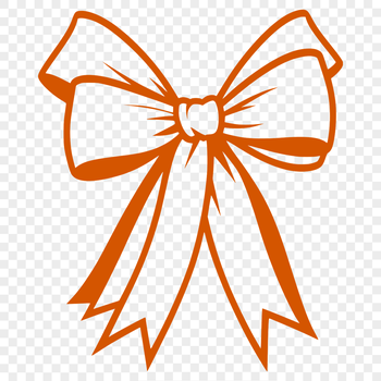 A decorative bow clip art design suitable for crafting projects like Christmas gifts or birthday presents.