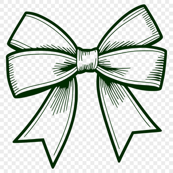 A colorful ribbon-style bow with rounded edges and symmetrical shape, perfect for decorating gifts or party favors.