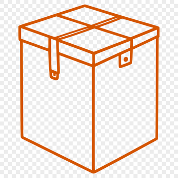 A simple box vector graphic created with SVG format for digital designs and cutting machines.