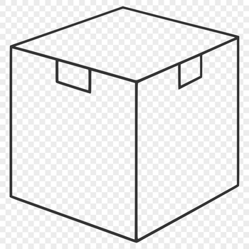 A geometric box shape with clean lines, suitable for vector design and cutting machine applications.