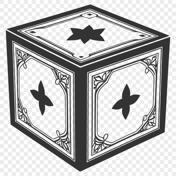 A 2D vector representation of a box in SVG format for graphic design.