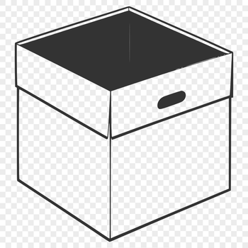 A simple digital representation of a rectangular box in vector format.