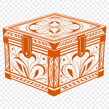 Vector illustration of a simple box in various formats, including SVG, PNG, PDF, and DXF.